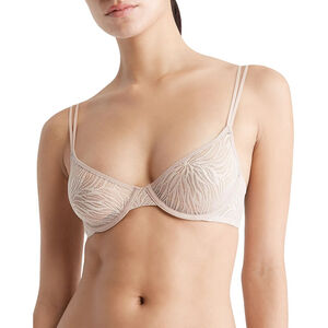 Calvin Klein Women's 36A Nude Sheer Marquisette Lace Unlined Demi Bra NWT